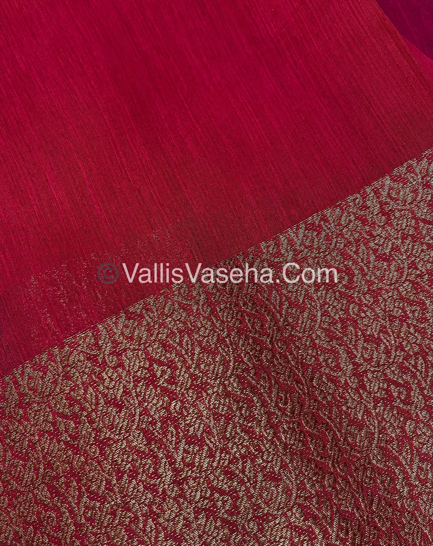 Bamboo Silk Saree -  Blue with Pink Shade - VVBSS010