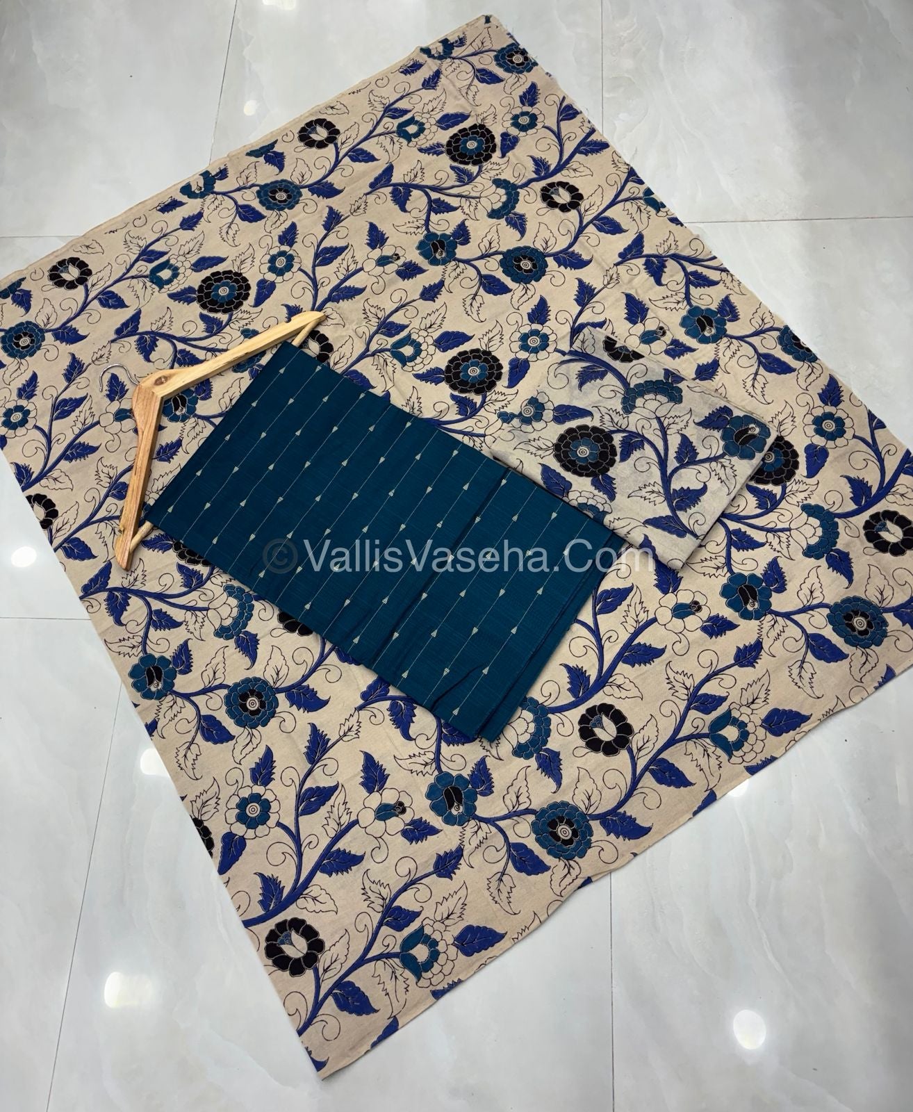 Unstitched Salwar Material -Raw Silk - Ramar Blue Shade  - VVUSM012