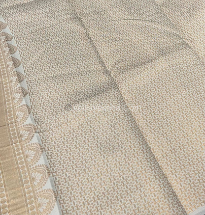 Kanchi Semi Silk  - Ramar Green with Cream - VVKSS003