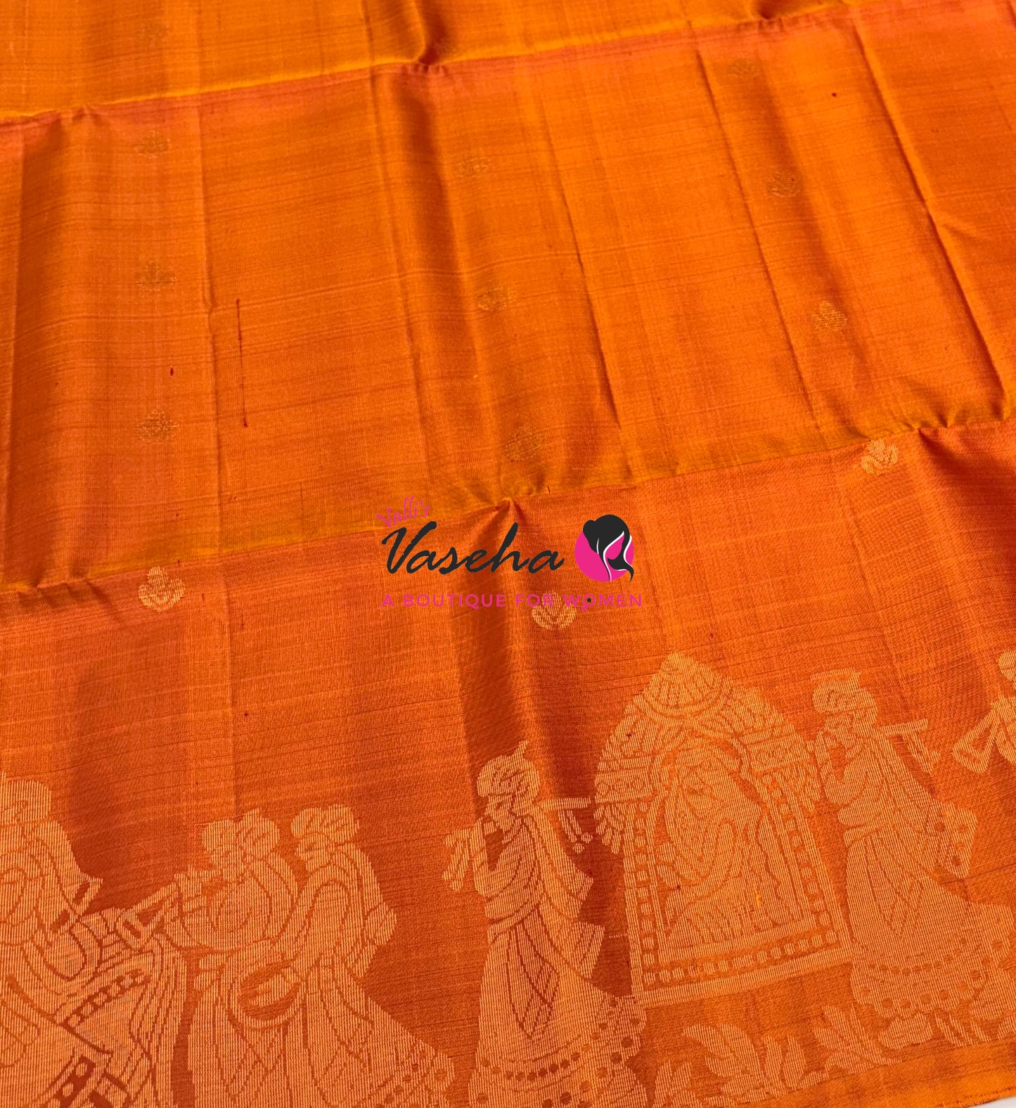 Pure Soft Silk Saree  - Orange Shade - VVPSS094
