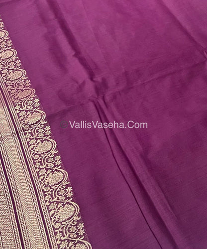 Banarasi - Heritage Silk - Semi Kathan Silk - Purplish Wine Shade - VVBHS006