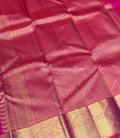 Pure Kanchipuram Silk Saree - Vaira Voosi design - Pink shade - VVPS014