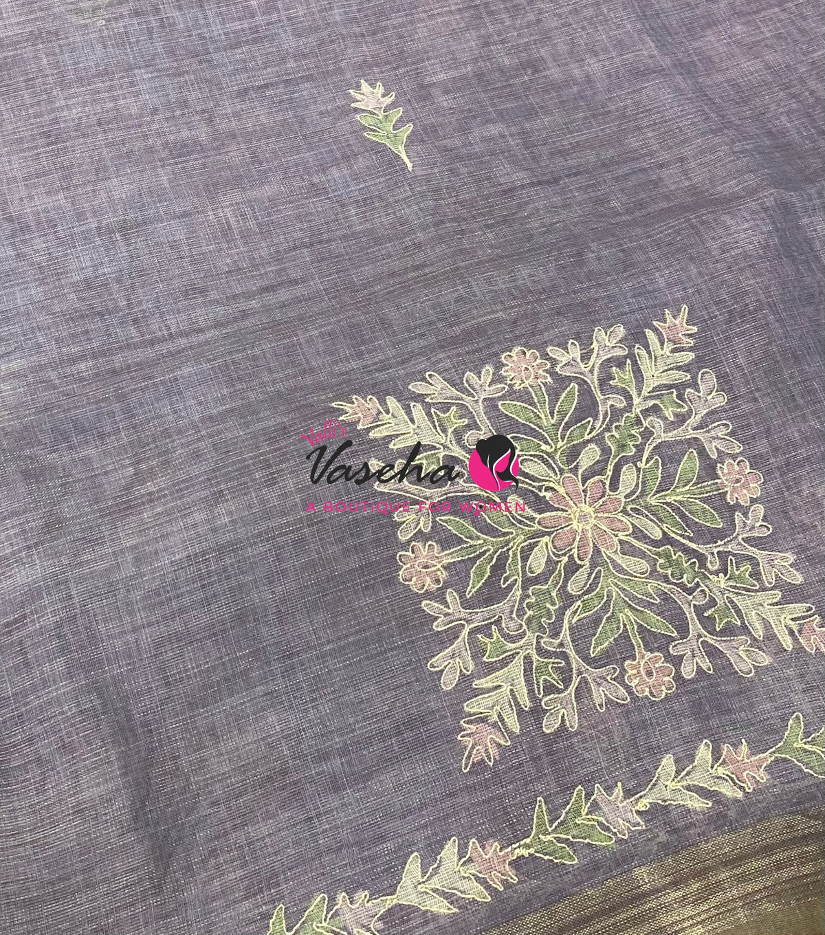 Linen Tissue Saree - Lavender Shade - VVLTS005