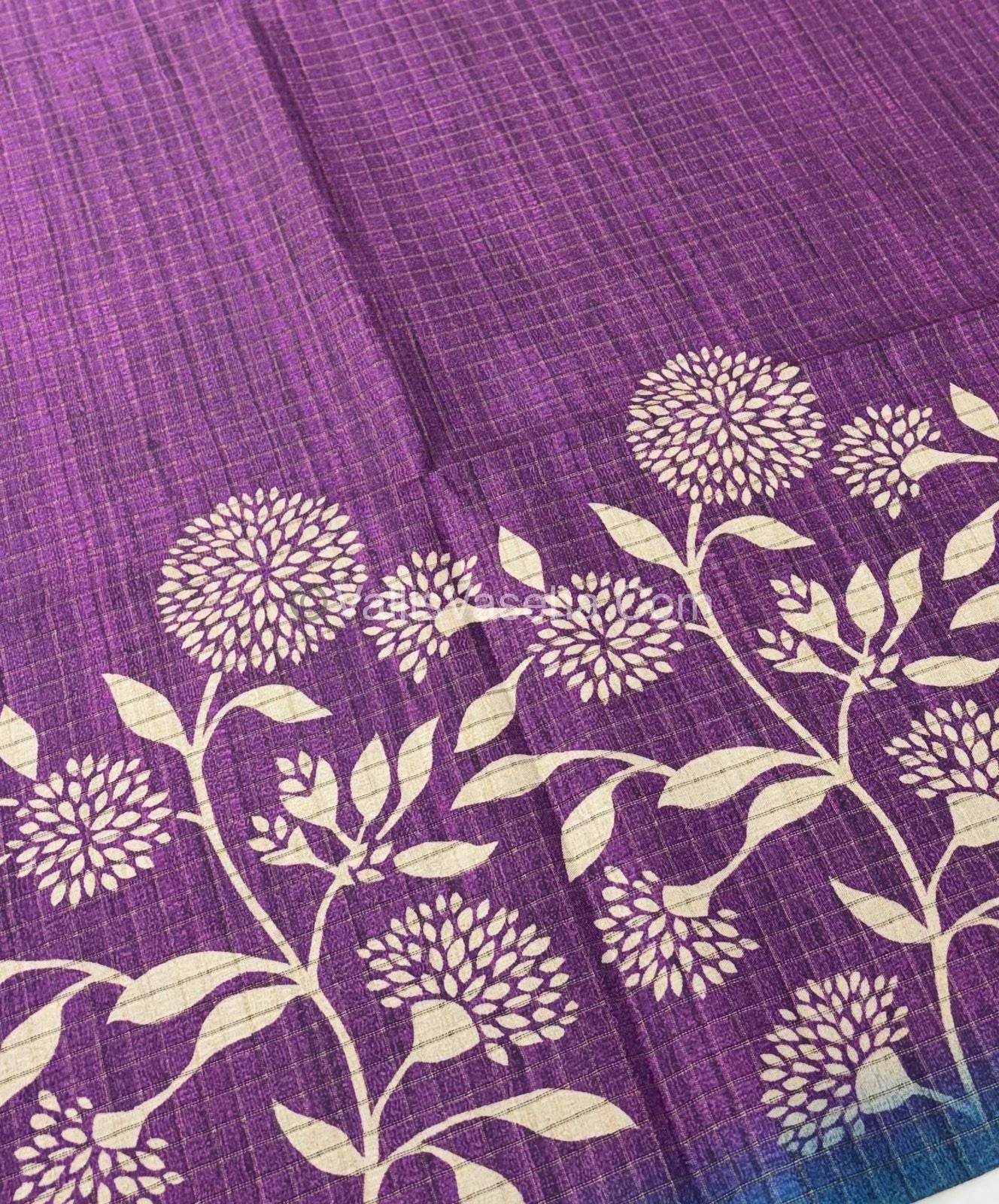 Art Tussar / Art Silk - Purple & Blue - VVATS002