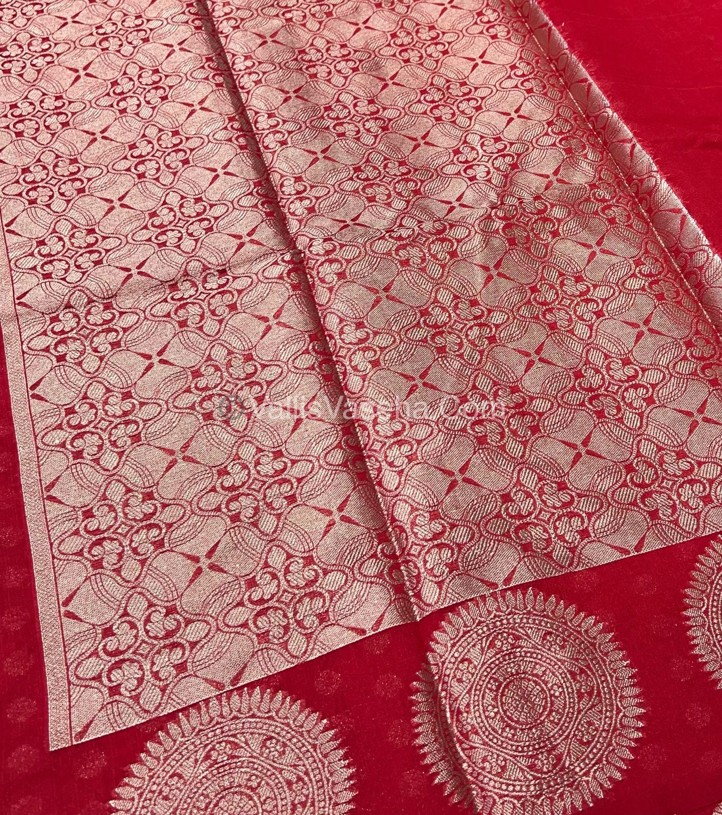Banarasi Georgette Saree - Red Shade - VVBGS001