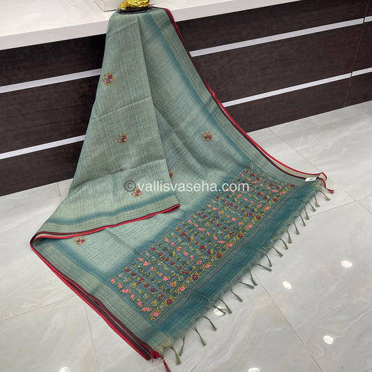 French Knot - Tissue Saree - Blue Shade - VVLFN001