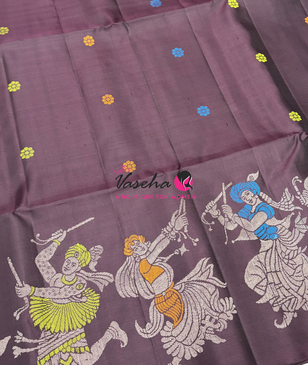 Pure Soft Silk Saree  - Brown With Dual Tone Green Combo - VVPSS139