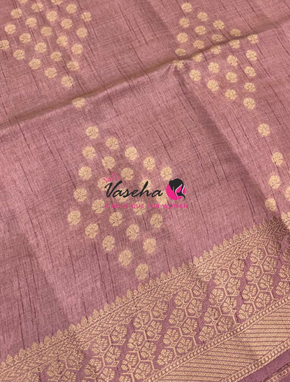 Semi Tussar Silk - Grand Pallu  - Onion Pink Shade - VVSTS071