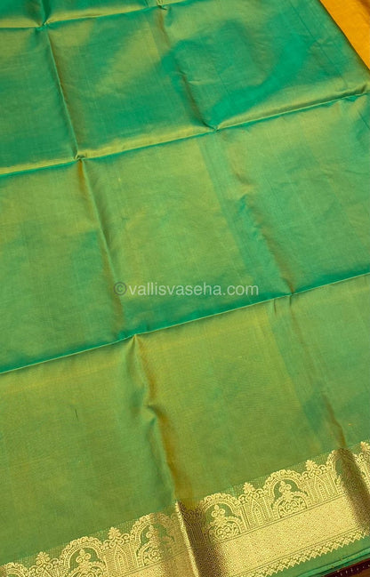 Pure Soft Silk Saree - Yellow With Green Combo - VVPSS015