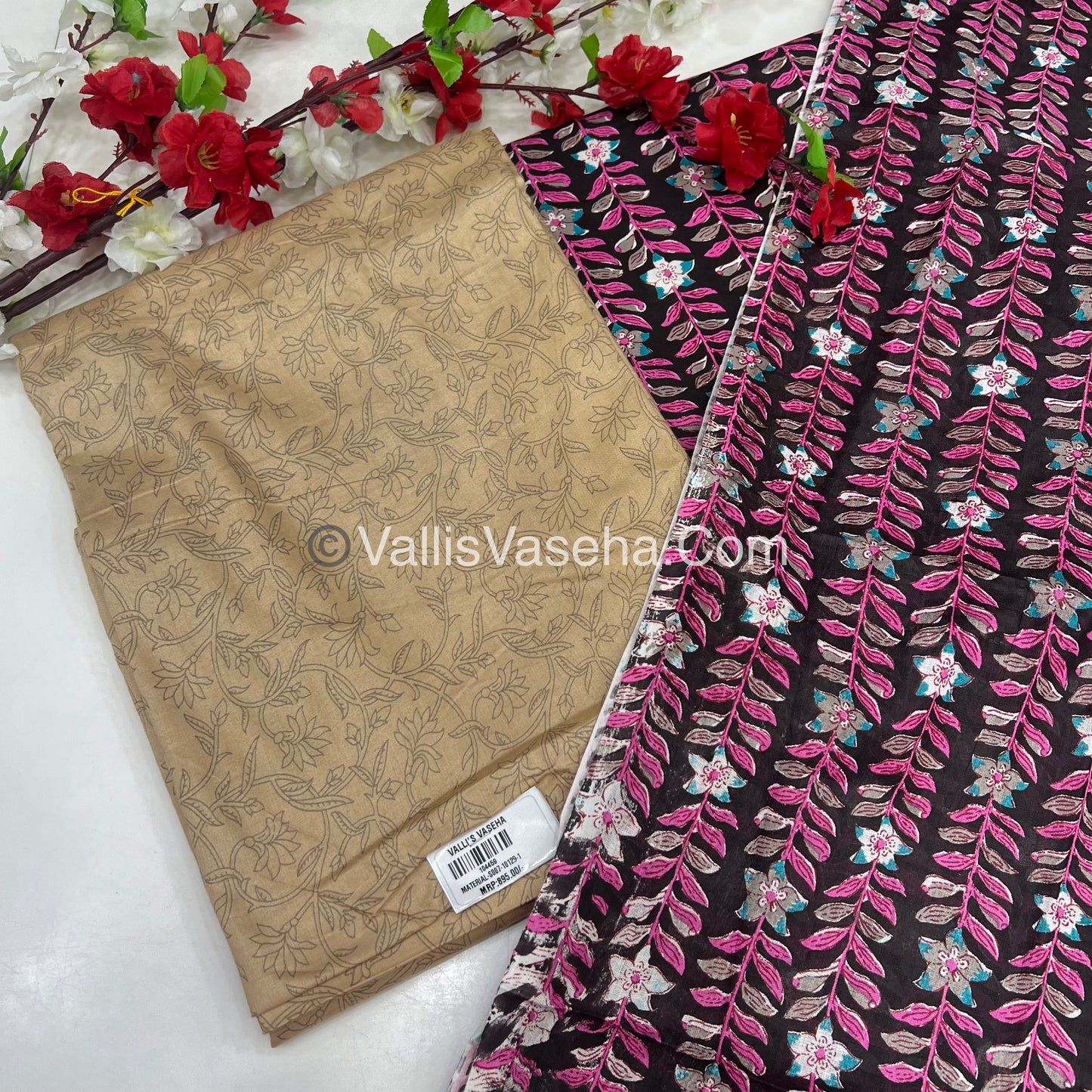 30% less - Offer Unstitched Material -  Mixed Cotton Material - VVDUM003