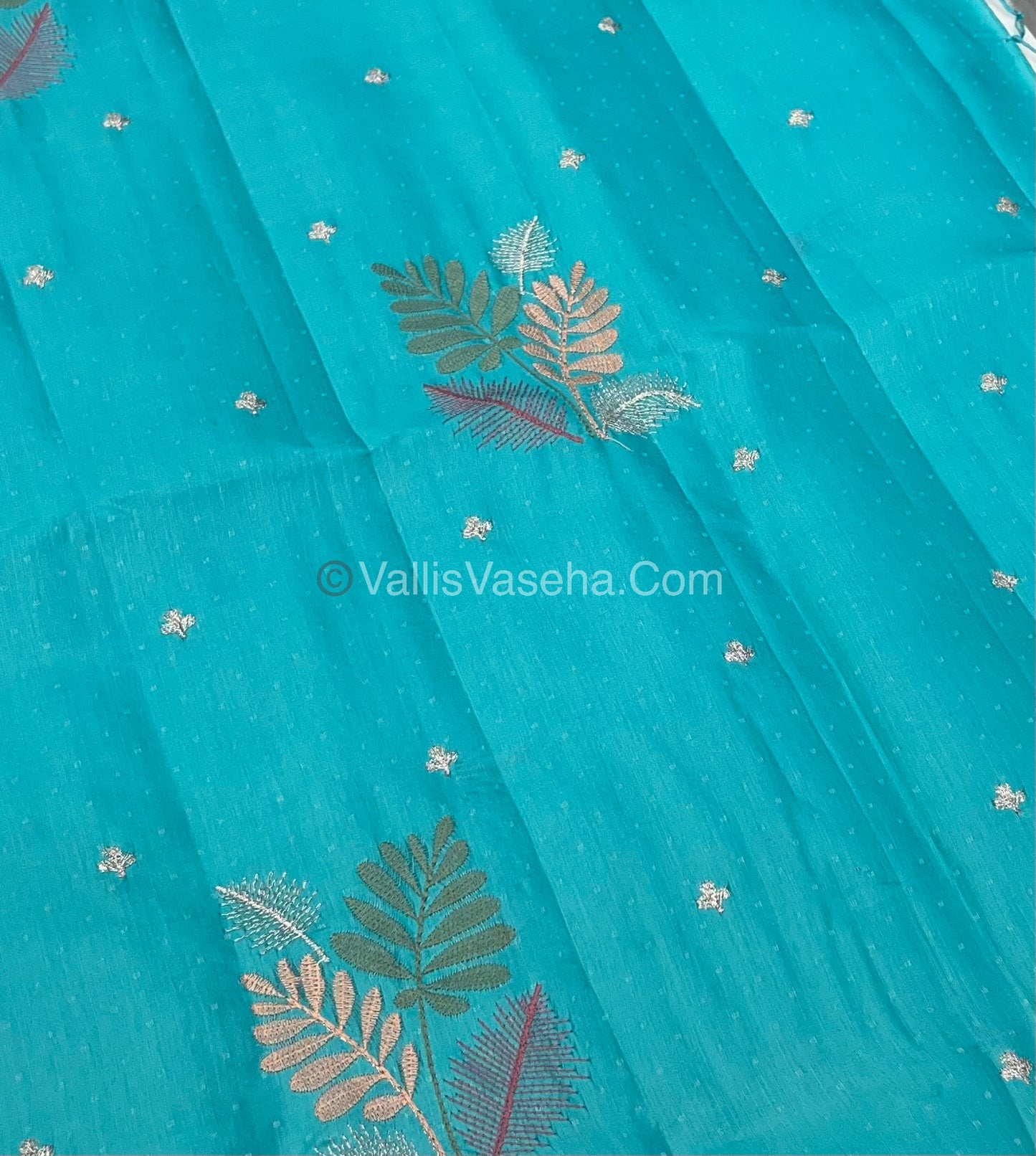 Butter Silk  - Leaf Butta - Blue & Pink Combo - VVBS001