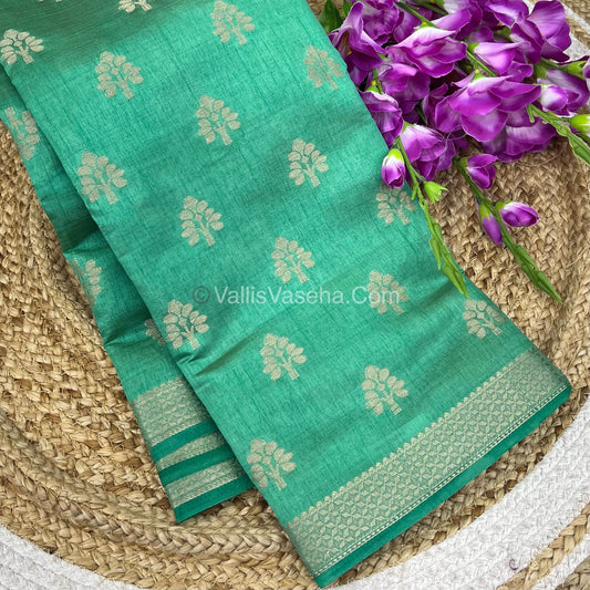 Semi Tussar Silk Saree - Sec GreenShade - VVSTS009