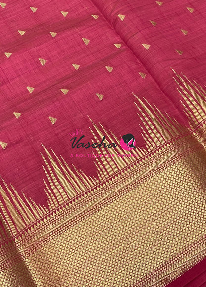 Semi Tussar Silk Saree | Pink Shade |VVSTS054