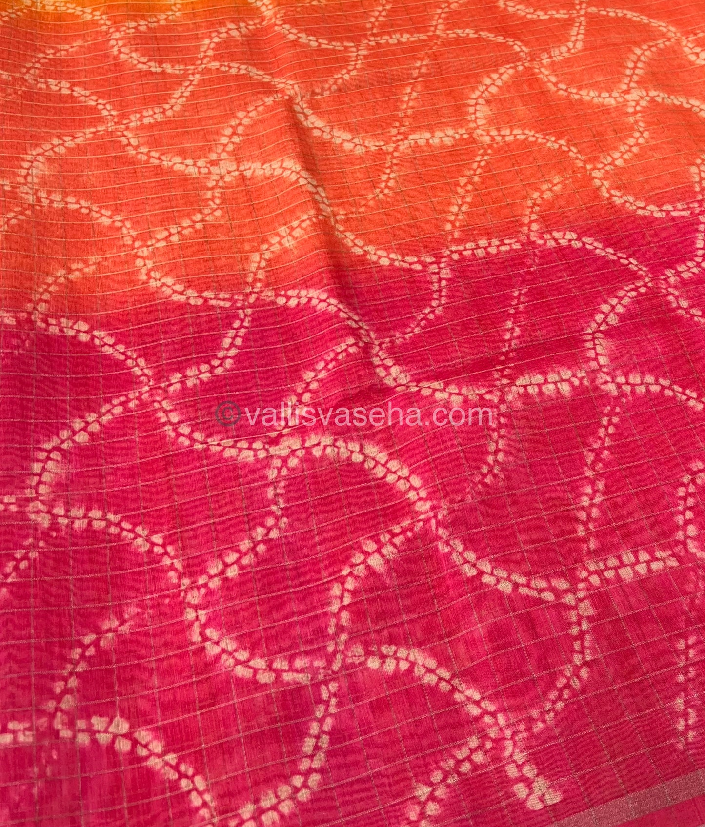 Semi Chanderi Saree - Fusion Of Bandhini & Madhubani- VVSCS002