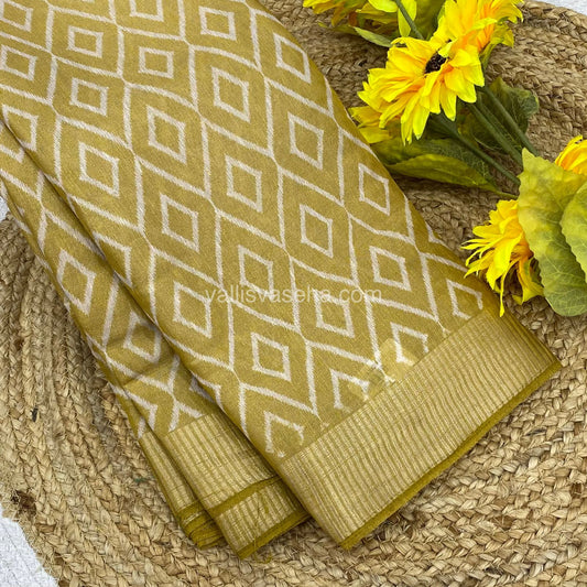 Semi Tussar Silk - Mustard Yellow Shade - VVSTS001