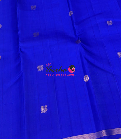 Pure Kanchipuram Silk Saree - Blue Shade - VVPS046