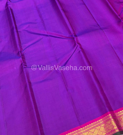 Pure Kanchipuram Silk Saree - Purple & Pink Combo - VVPS016