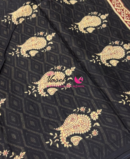 Pure Soft Mul Mul Cotton Sarees - Hand Block Prints - VVMMC011