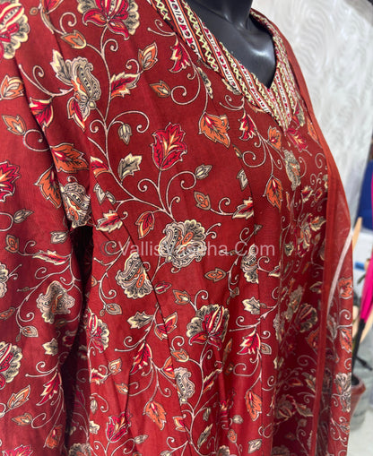 Ready Made - Anarkali - Salwar, Kameez & Duppatta(3pc)- Printed Cotton - VVAS006