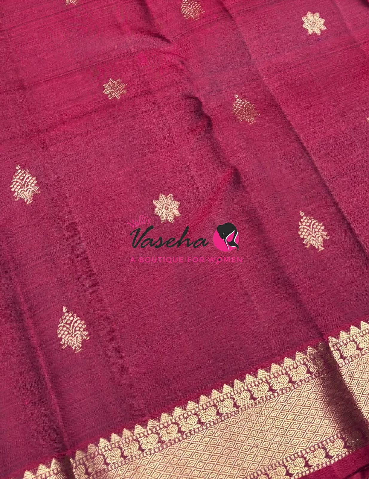 Pure Kanchipuram Silk Saree - Wine Shade  - VVPS022
