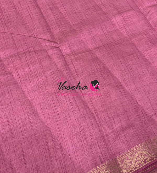 Semi Tussar Silk - Onion Pink Shade - VVSTS070