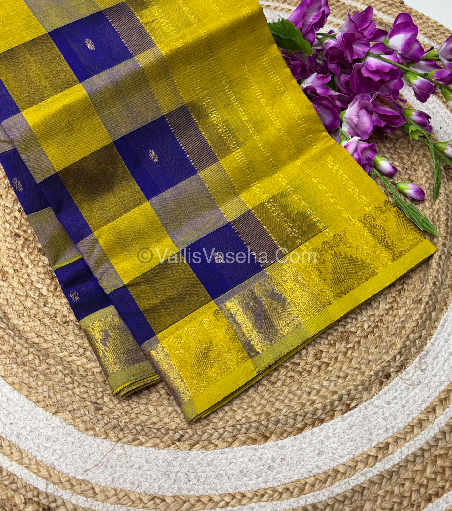 Pure Silk Cotton Saree - Pazhum Pazhamum Checks Design - VVPPSC02
