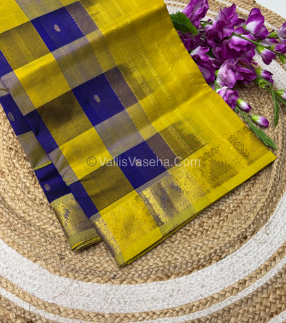 Pure Silk Cotton Saree - Pazhum Pazhamum Checks Design - VVPPSC02