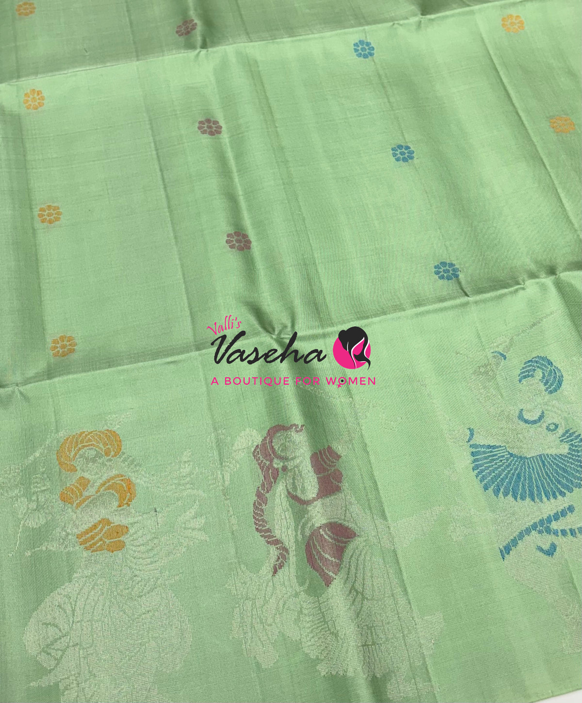 Pure Soft Silk Saree  - Pastel Green With Pink Combo - VVPSS139