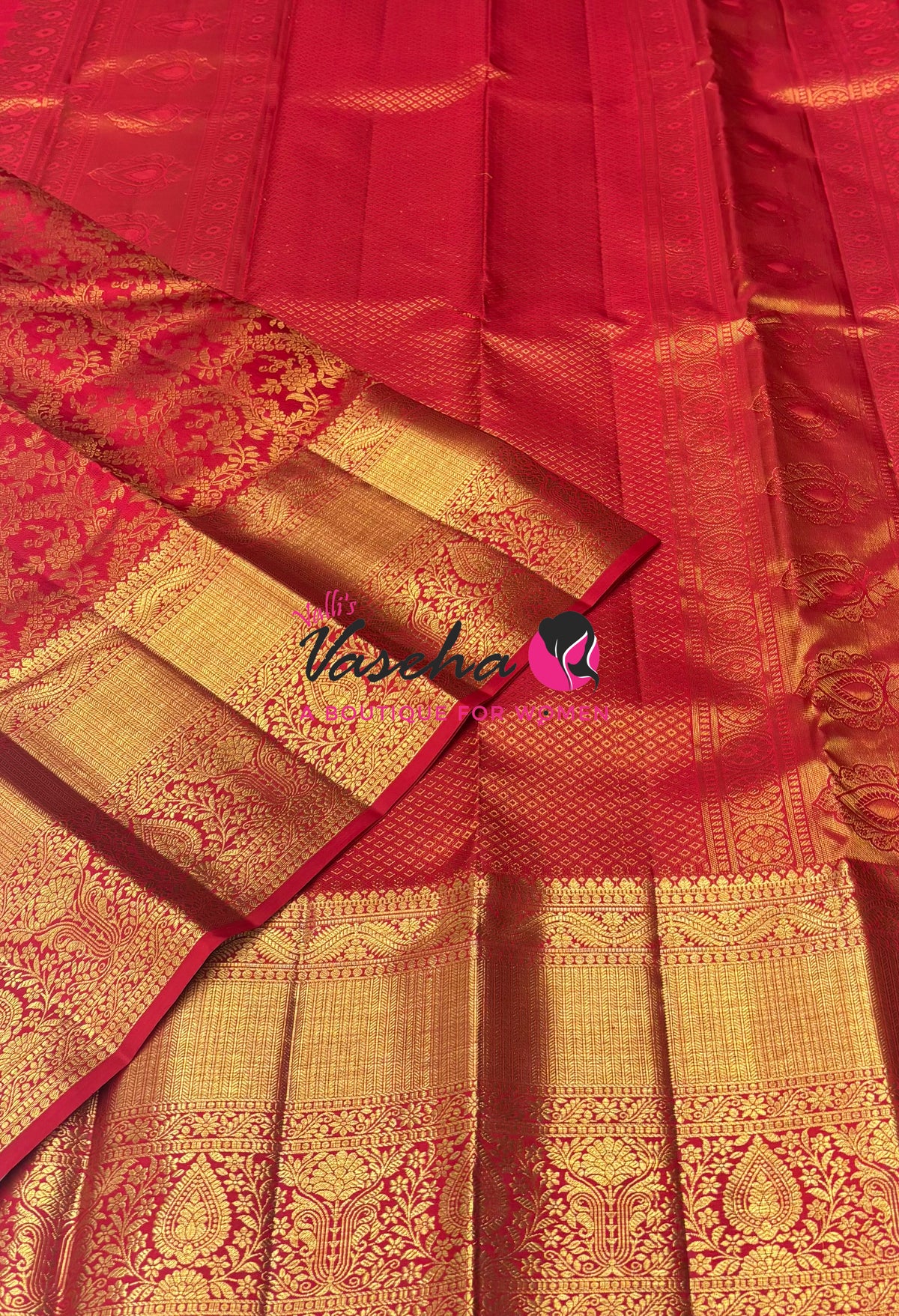 Pure Bridal Kanchipuram Silk Saree - Red Shade - VVPS092