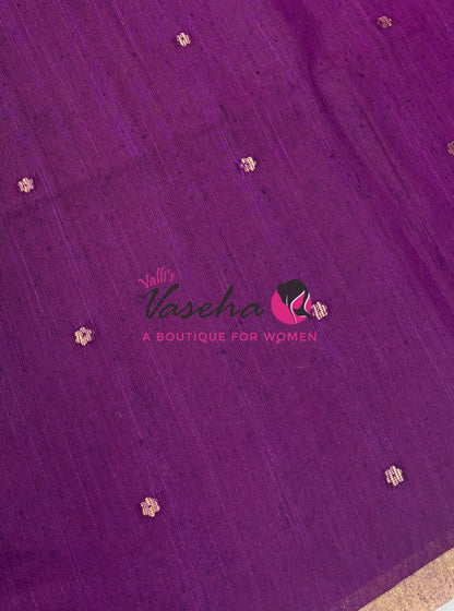 Semi Duppion Tussar Silk Saree | Purple Shade |VVSDT001