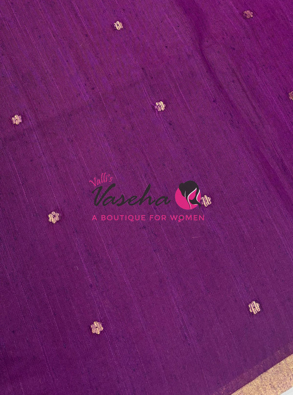 Semi Duppion Tussar Silk Saree | Purple Shade |VVSDT001