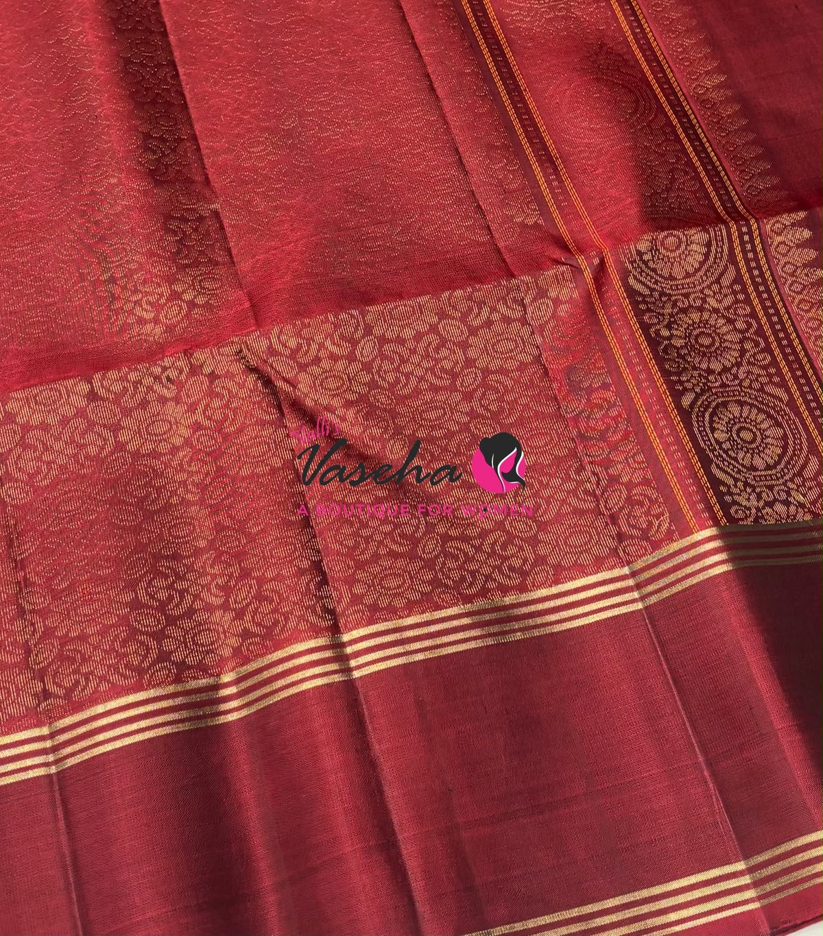 Pure Soft Silk Saree - Blue & Maroon Shade - VVPSS116
