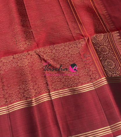 Pure Soft Silk Saree - Blue & Maroon Shade - VVPSS116