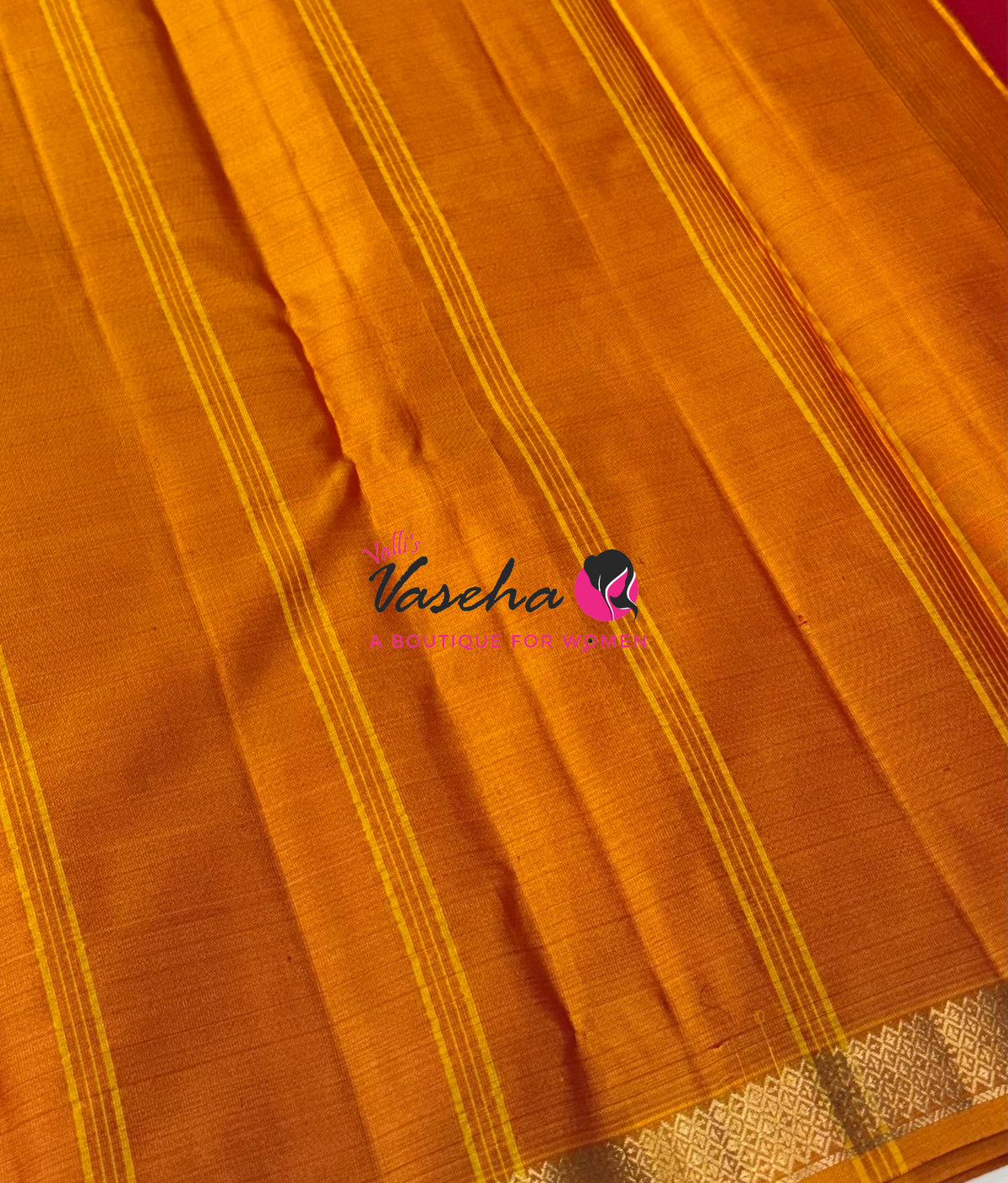 Pure Soft Silk Saree  - Red With Yellow Combo - VVPSS146