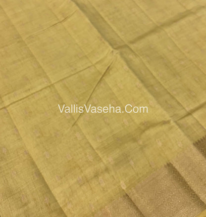 Semi Tussar Silk - Grand Pallu  - Cream Shade - VVSTS022