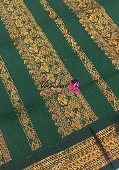 Kalyani Cotton Saree - Purple With Green Shade - VVKC002