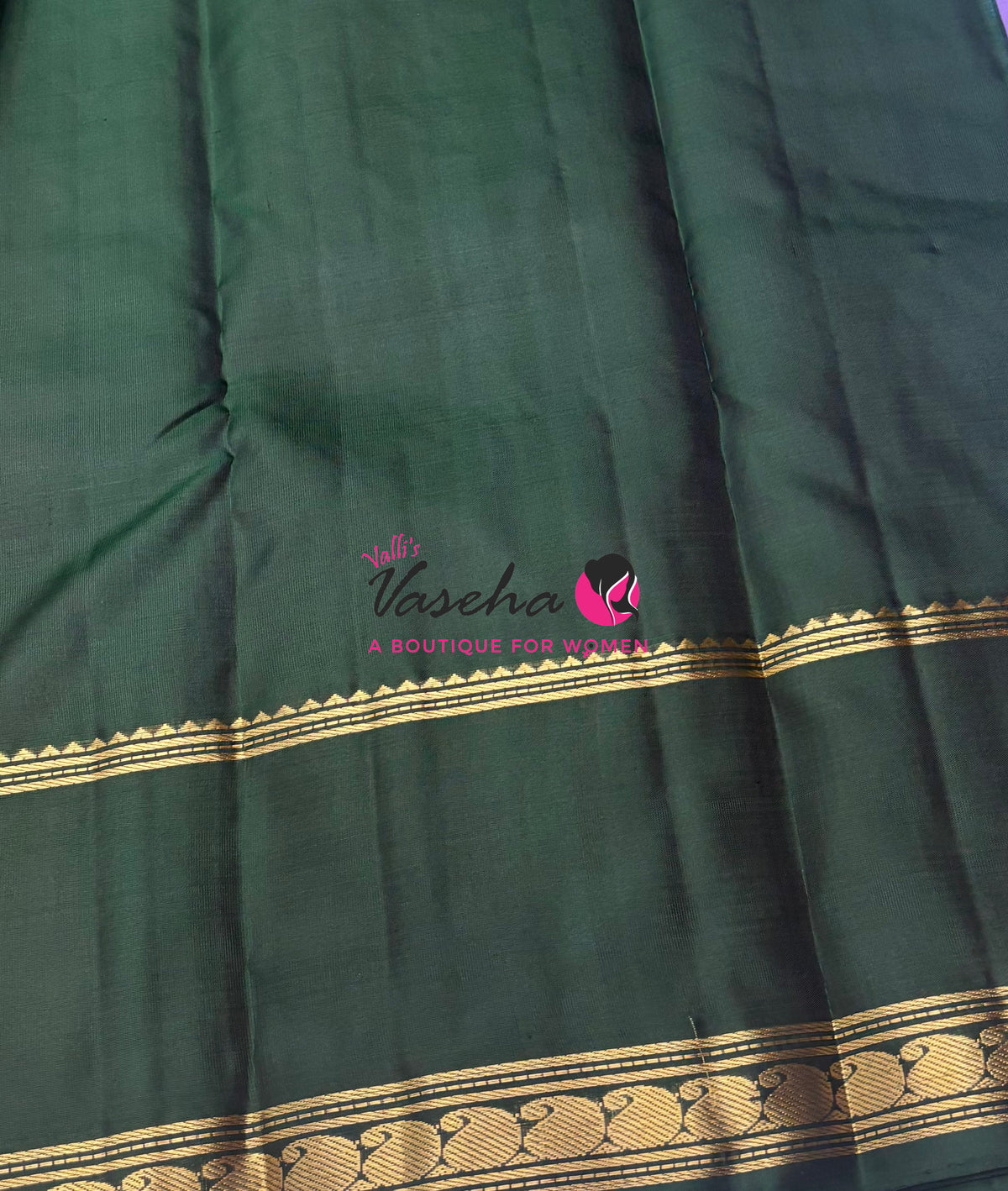 Pure Soft Silk Saree  - Lavender With Green Combo - VVPSS149