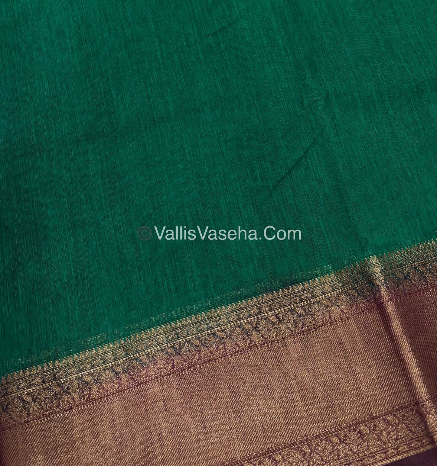 Bamboo Silk Saree- Green with wine Shade  - VVBSS012