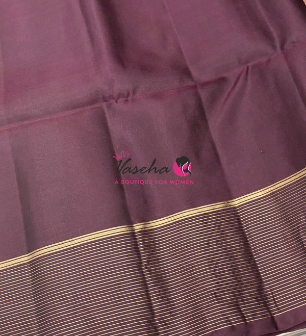 Pure Soft Silk Saree - Light Chocolate with Brown - VVPSS071