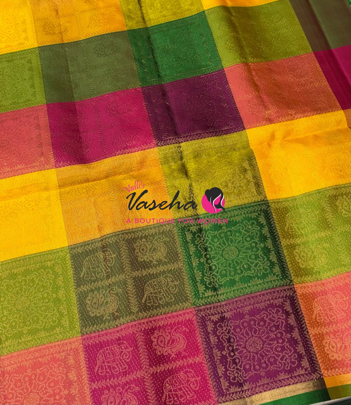 Pure Soft Silk Saree - Partly Pallu -  Half & Half Saree - VVPSS088
