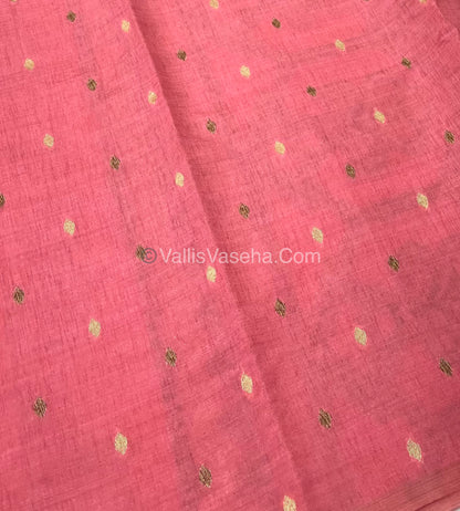 Cherry Tussar - Semi Tussar Silk - Peach Shade - VVSTS009