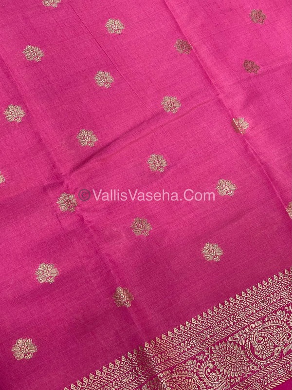 Semi Tussar Silk Saree |Pink shade |VVSTS044