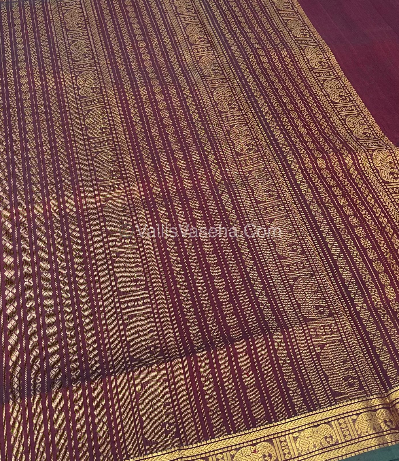 Pure Silk Cotton Saree - Retta Mayil Design - VVRMS001