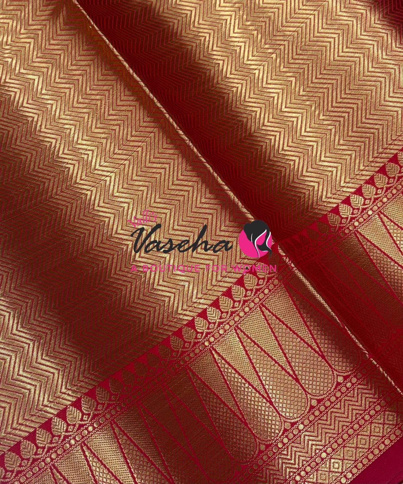 Banarasi Semi Soft Silk - Red Shade - VVBSS017