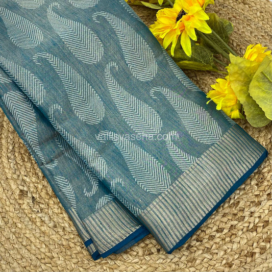 Semi Tussar Silk - Ramar Blue Shade - VVSTS001