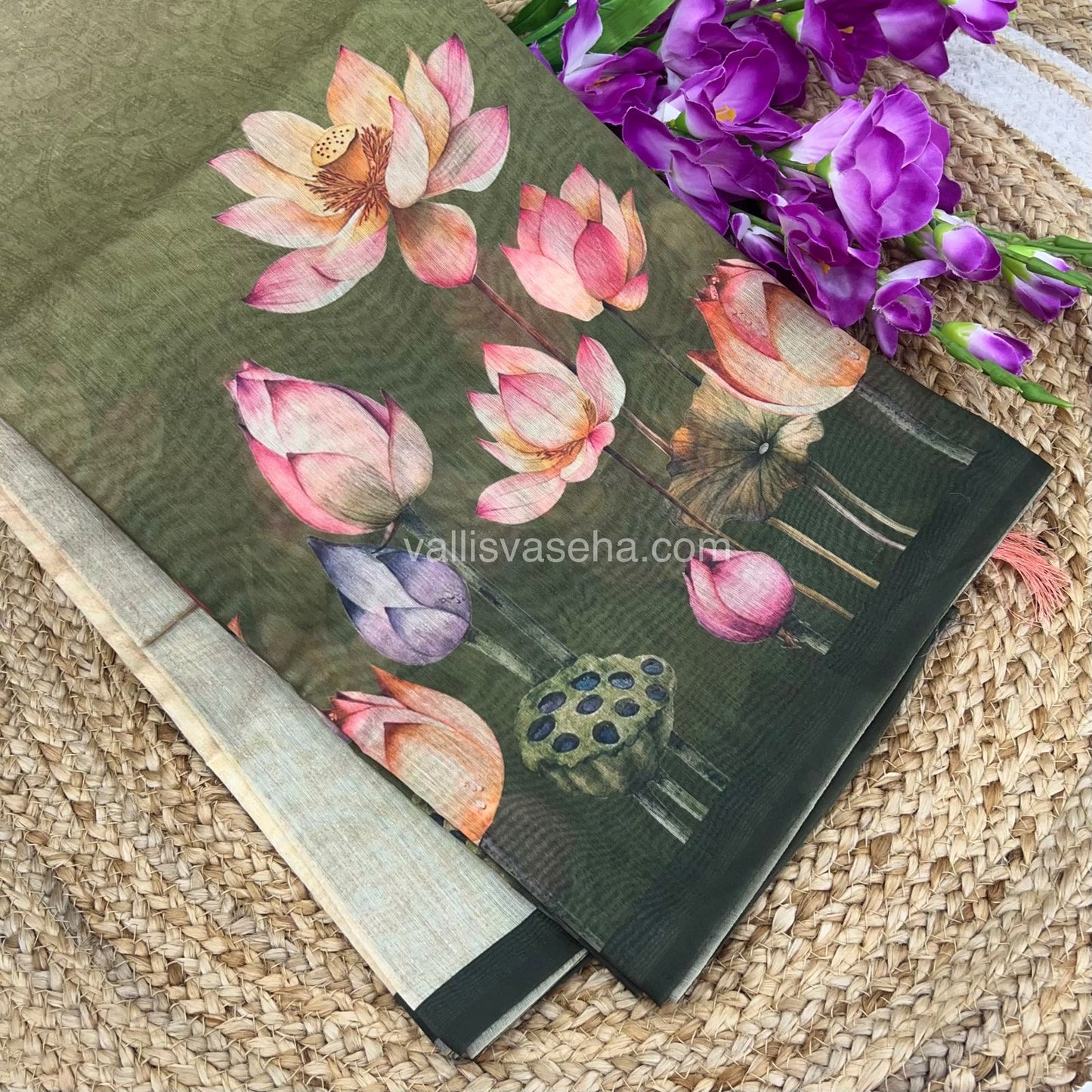 Semi Chanderi Saree - Digital Printed - VVSCD001
