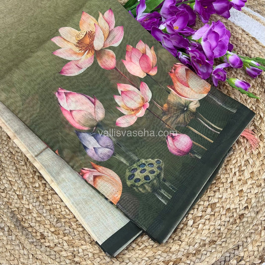 Semi Chanderi Saree - Digital Printed - VVSCD001