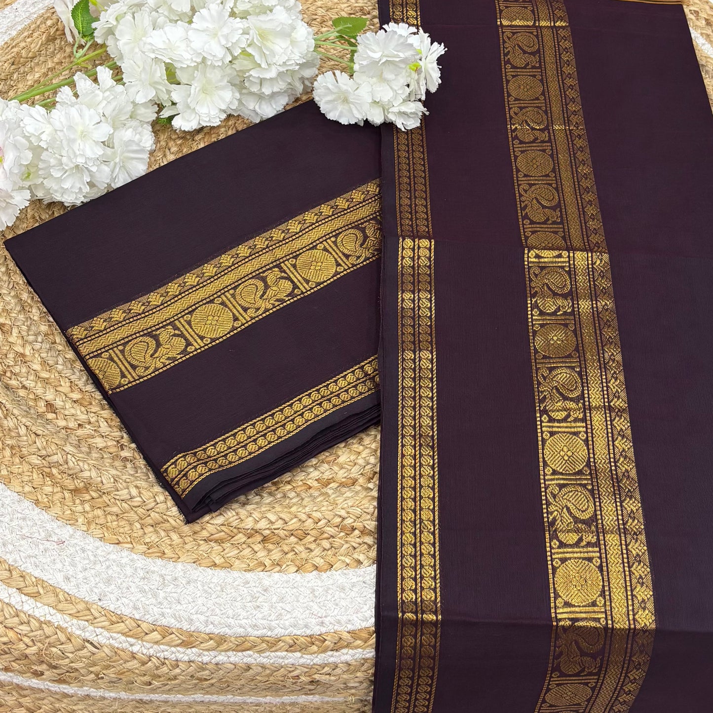 Unstitched Salwar Material -Kanchi Cotton - 2PCS Set - Betel Nut Shade   - VVUKM003