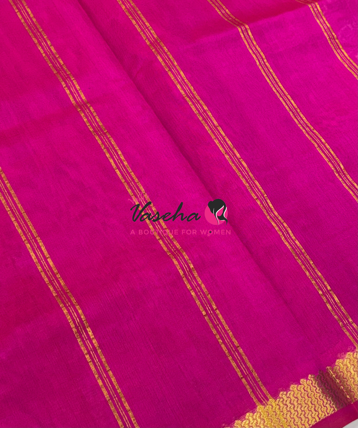 Pure Silk Cotton Sarees - Green With Pink - VVPSC017
