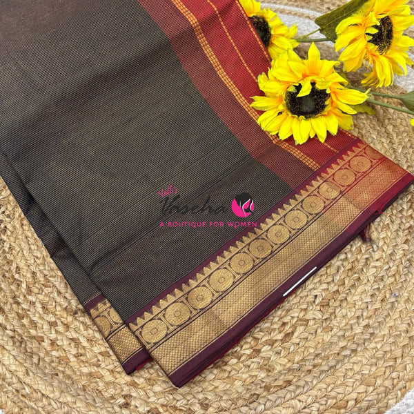 Pure Silk Cotton Saree - Vairavoosi Design - VVSCV005